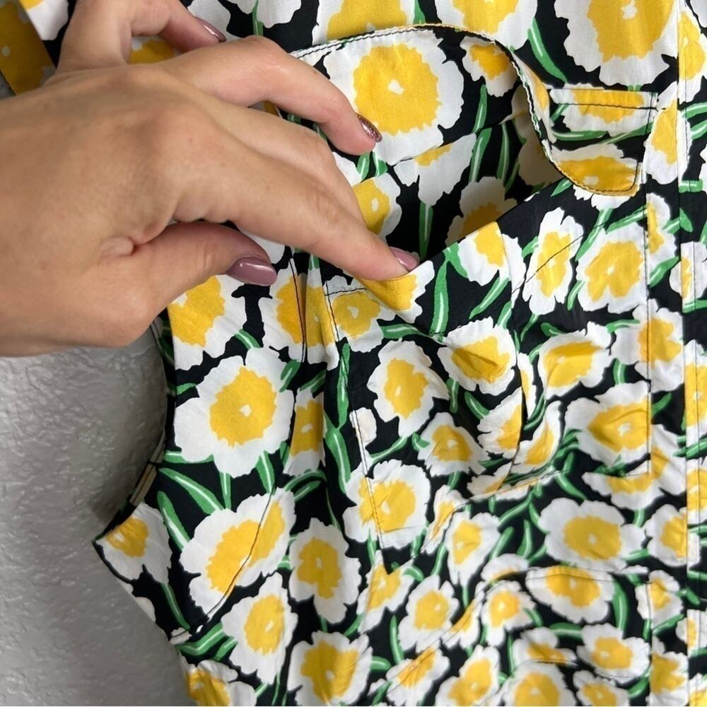 DVF Packable Yellow Poppy NWT Hooded Vest XXL Floral Short Sleeve Hood Dopamine - Picture 5 of 16